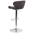 Bowery Hill 33'' Contemporary Fabric Adjustable Bar Stool in Charcoal