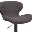 Bowery Hill 33'' Contemporary Fabric Adjustable Bar Stool in Charcoal