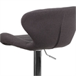 Bowery Hill 33'' Contemporary Fabric Adjustable Bar Stool in Charcoal