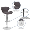 Bowery Hill 33'' Contemporary Fabric Adjustable Bar Stool in Charcoal
