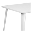 Bowery Hill Metal White Dining Table Square 35.5