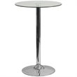 Bowery Hill Glass Clear Bar Table Round Adjustable 23.5