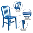 Bowery Hill Indoor-Outdoor Metal Dining Chair in Blue
