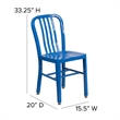 Bowery Hill Indoor-Outdoor Metal Dining Chair in Blue