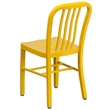 Bowery Hill Metal Yellow Dining Chair Rectangular Indoor-Outdoor 33.25