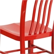 Bowery Hill Metal Red Dining Chair Rectangular Indoor-Outdoor 33.25