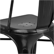 Bowery Hill Metal Distressed Black Dining Chair Rectangular Lightweight 33.5