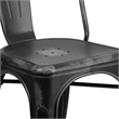 Bowery Hill Metal Distressed Black Dining Chair Rectangular Lightweight 33.5