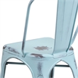 Bowery Hill Metal Dining Chair in Distressed Dream Blue