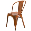 Bowery Hill Metal Dining Chair in Distressed Orange
