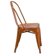 Bowery Hill Metal Dining Chair in Distressed Orange