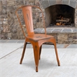 Bowery Hill Metal Dining Chair in Distressed Orange