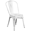 Bowery Hill Metal Dining Chair in Distressed White