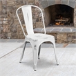 Bowery Hill Metal Dining Chair in Distressed White