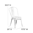 Bowery Hill Metal Dining Chair in Distressed White