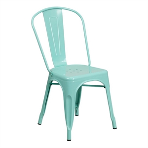 Bowery Hill 17.25&quot Contemporary Metal Dining Chair in Mint Green