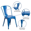 Bowery Hill 5 Piece Square Metal Dining Set in Blue