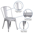 Bowery Hill 5 Piece Square Metal Dining Set in Silver