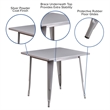 Bowery Hill 5 Piece Square Metal Dining Set in Silver