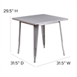 Bowery Hill 5 Piece Square Metal Dining Set in Silver