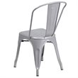 Bowery Hill 5 Piece Square Metal Dining Set in Silver