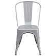 Bowery Hill 5 Piece Square Metal Dining Set in Silver