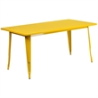 Bowery Hill 7 Piece Metal Dining Set in Yellow