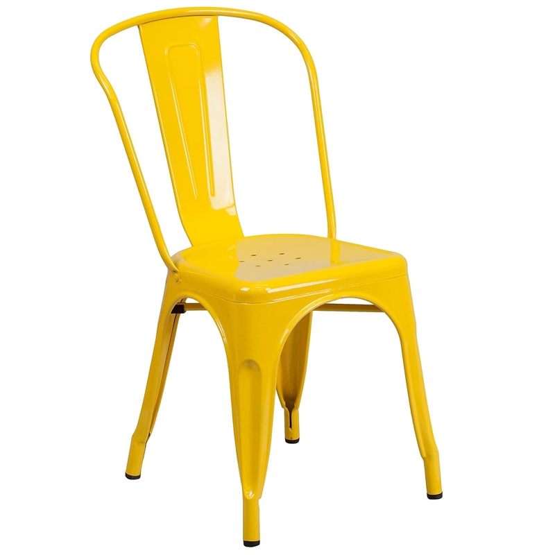 Bowery Hill 7 Piece Metal Dining Set in Yellow