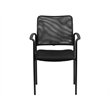 Bowery Hill Mesh Stacking Side Arm Chair in Black