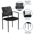 Bowery Hill Mesh Stacking Side Arm Chair in Black
