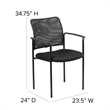 Bowery Hill Mesh Stacking Side Arm Chair in Black