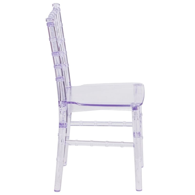 Bowery Hill Resin Transparent Clear Kids Chiavari Chair 12.5