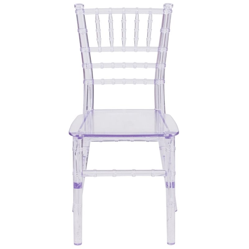 Bowery Hill Resin Transparent Clear Kids Chiavari Chair 12.5