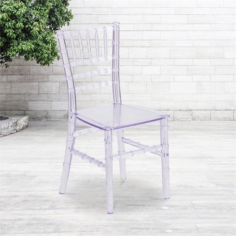 Bowery Hill Resin Transparent Clear Kids Chiavari Chair 12.5