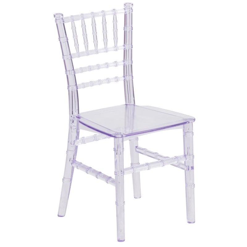 Bowery Hill Resin Transparent Clear Kids Chiavari Chair 12.5