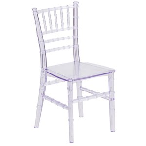 Bowery Hill Resin Transparent Clear Kids Chiavari Chair 12.5&quot Fully Assembled