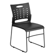 Bowery Hill Metal/Plastic Ergonomically Stacking Chair in Black