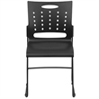 Bowery Hill Metal/Plastic Ergonomically Stacking Chair in Black