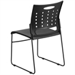Bowery Hill Metal/Plastic Ergonomically Stacking Chair in Black