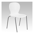 Bowery Hill Metal/Plastic Ergonomically Stacking Chair in White/Silver