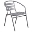 Bowery Hill Metal Stacking Patio Chair in Silver