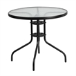 Bowery Hill 5 Piece Metal/Glass Round Patio Dining Set in Black