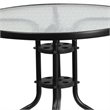 Bowery Hill 5 Piece Metal/Glass Round Patio Dining Set in Black