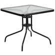 Bowery Hill 5 Piece Metal/Glass Square Patio Dining Set in Black