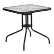 Bowery Hill 2 Piece Rattan/Glass Square Patio Dining Set in Black
