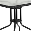 Bowery Hill 2 Piece Rattan/Glass Square Patio Dining Set in Black