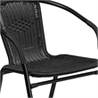 Bowery Hill 2 Piece Rattan/Glass Square Patio Dining Set in Black