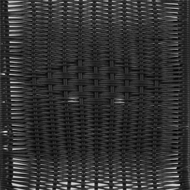 Bowery Hill 2 Piece Rattan/Glass Square Patio Dining Set in Black