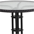 Bowery Hill 2 Piece Rattan/Glass Round Patio Dining Set in Black
