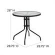 Bowery Hill 2 Piece Rattan/Glass Round Patio Dining Set in Black